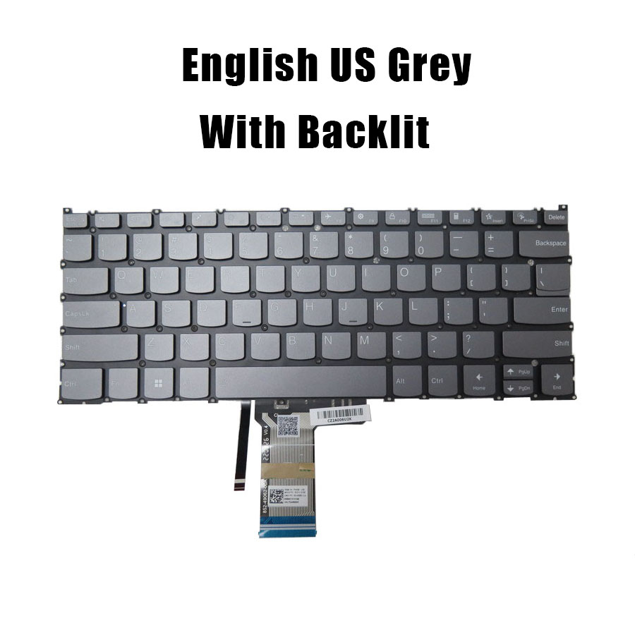 Yoga Laptop Accessories - Keyboard Laptop US/SW Abu-abu/Biru Untuk Lenovo
