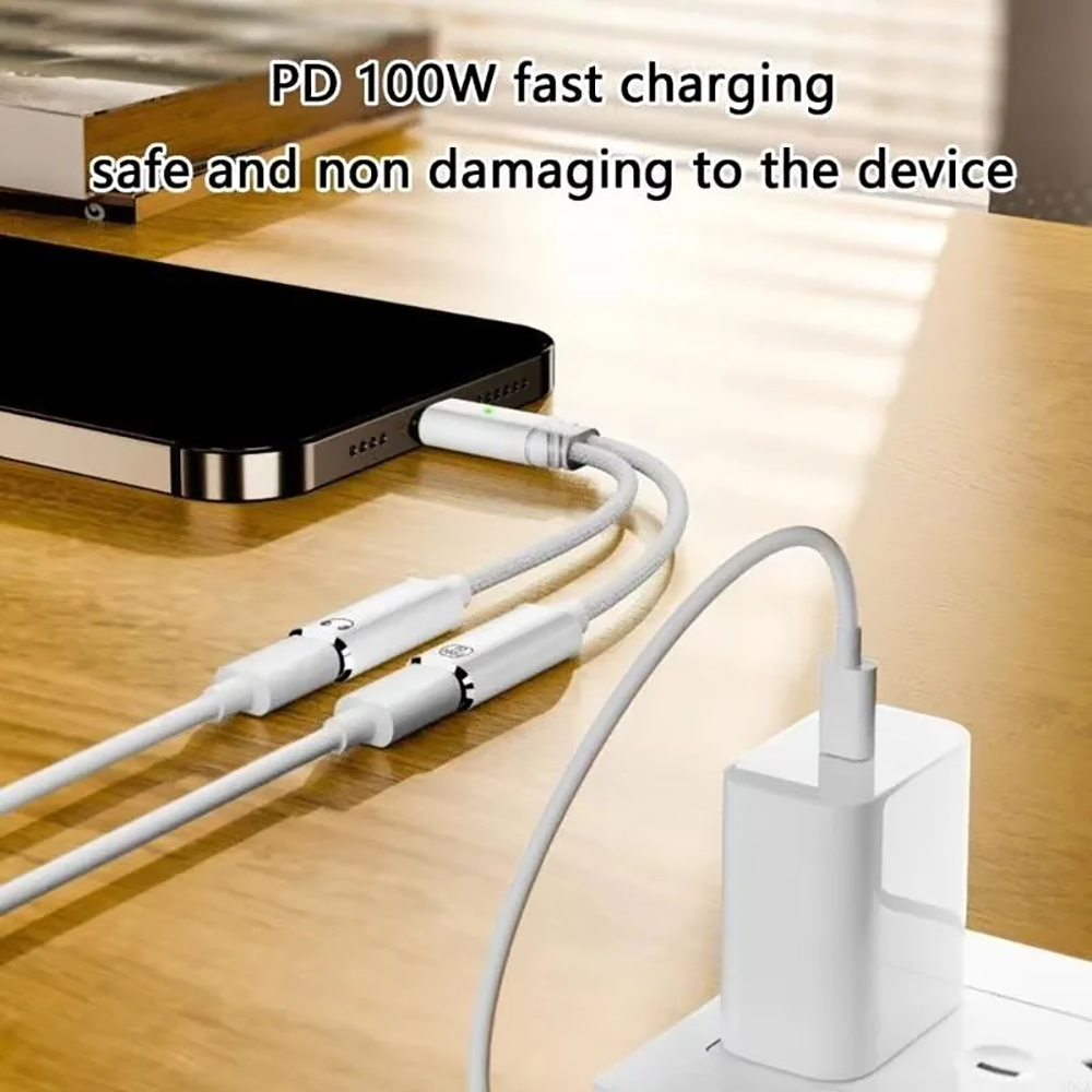 USB C Splitter 2 In 1 Headphon - Laptop Accessories Headphones ulasan dan harga