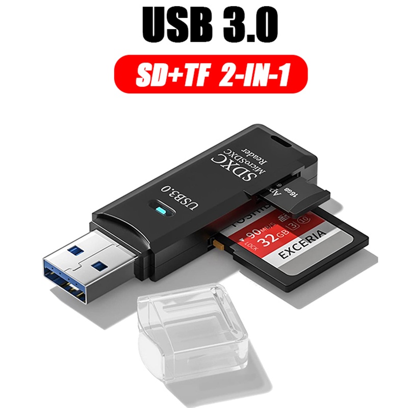 Pembaca Kartu USB 3.0 2 In 1 P - Laptop Accessories Usb ulasan dan harga