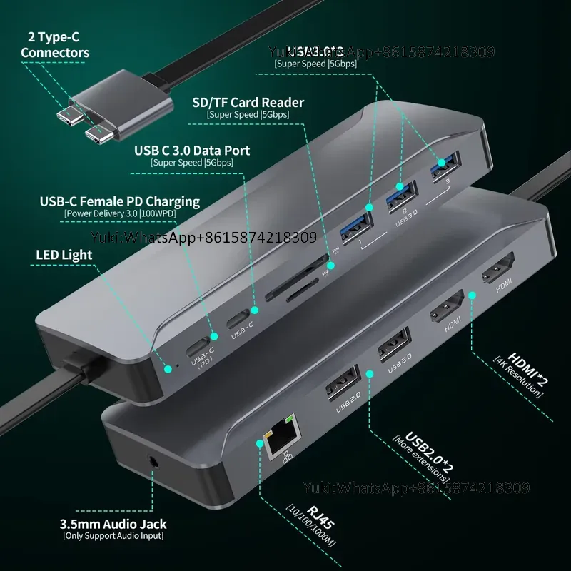 Docking Station 5 Hub USB C de - Usb C Docking Hub ulasan dan harga