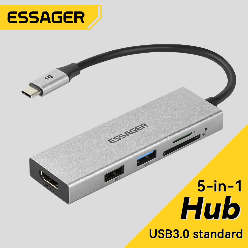 Essager 5 in 1 USB C HUB pemba - Usb C Docking Hub ulasan dan harga