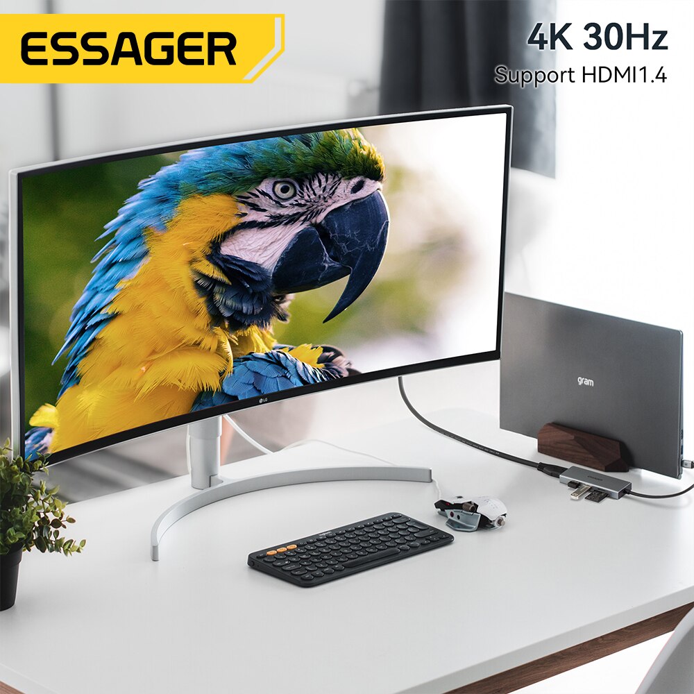 Essager 5 in 1 USB C HUB pemba - Usb C Docking Hub ulasan dan harga