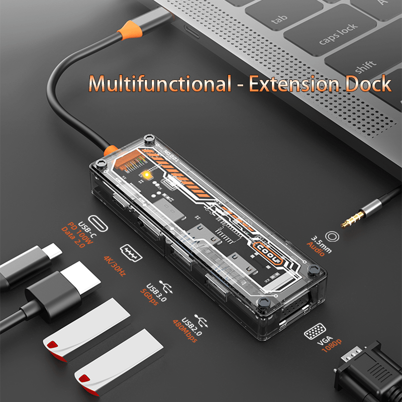Hub USB C 6-in-1 untuk MacBook - Usb C Docking Hub ulasan dan harga