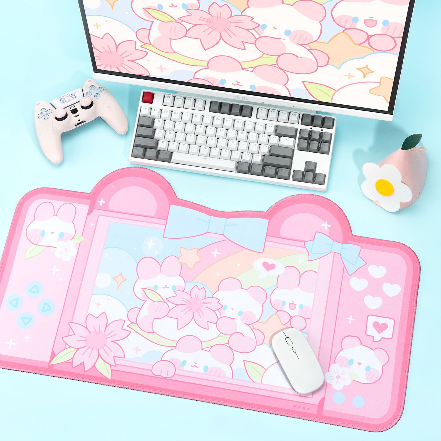 Ekstra Besar Alas Mouse Gaming - Laptop Accessories Pink ulasan dan harga