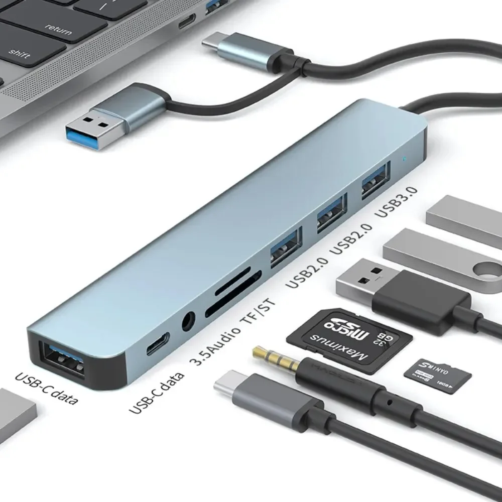 Hub USB-C 8 In 2 dengan Pembac - Usb C Docking Hub ulasan dan harga