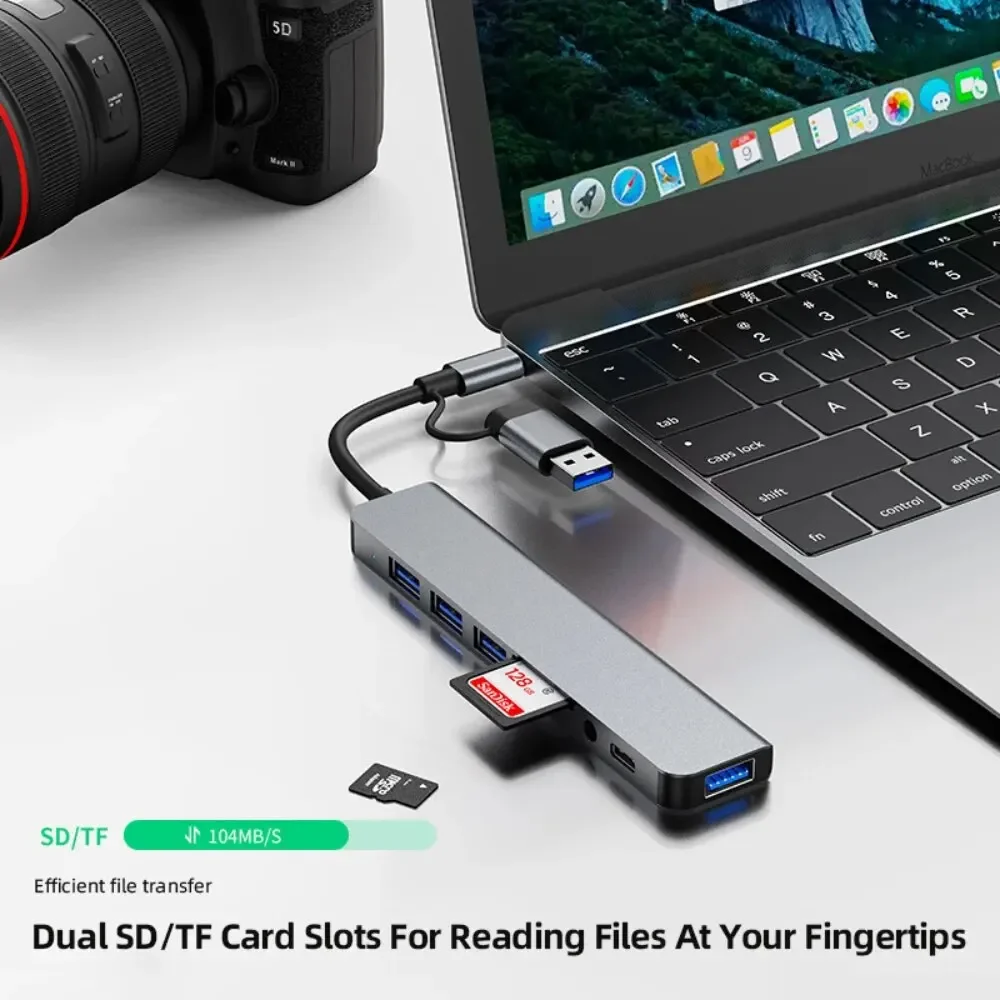 Hub USB-C 8 In 2 dengan Pembac - Usb C Docking Hub ulasan dan harga