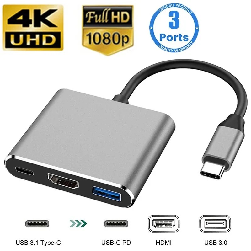 USB C HUB 3in1 Tipe C 3.0 Ke S - Usb C Docking Hub ulasan dan harga