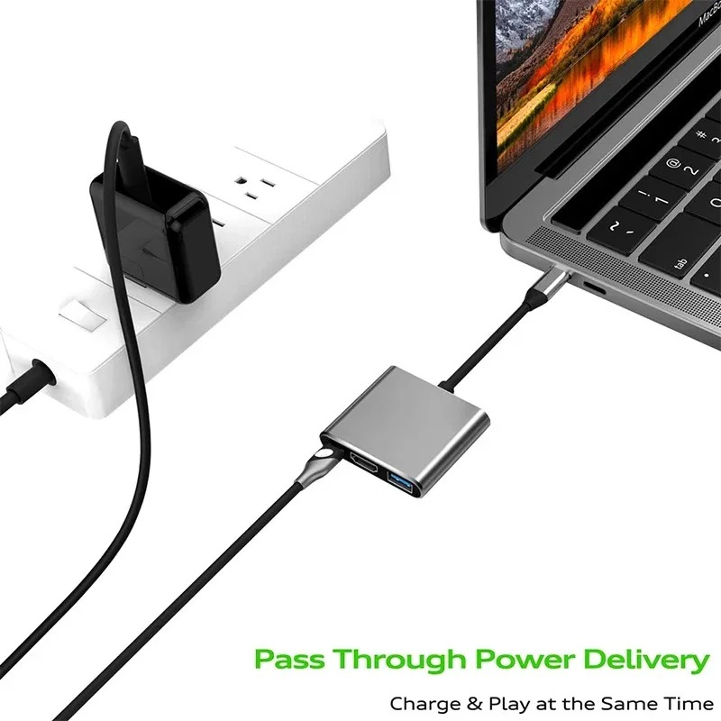 USB C HUB 3in1 Tipe C 3.0 Ke S - Usb C Docking Hub ulasan dan harga