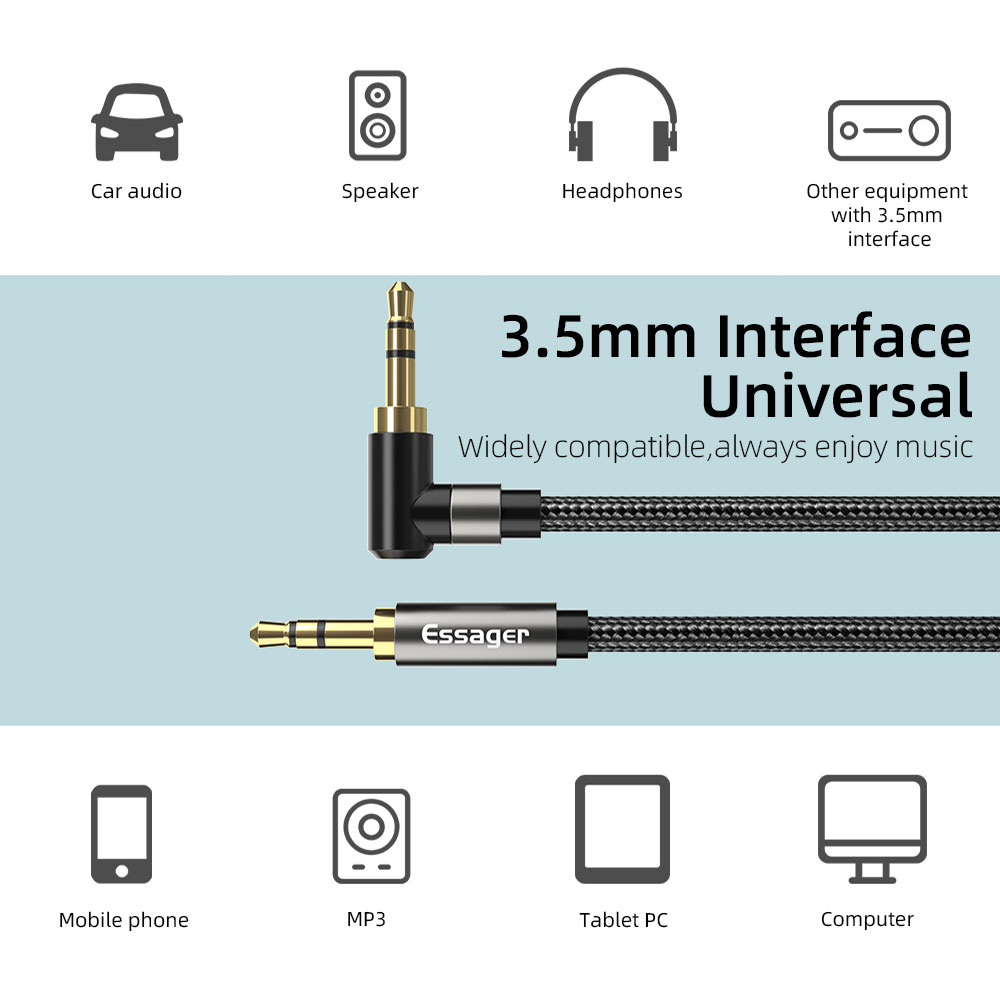 Esoger Kabel AUX 3.5 Mm Kabel  - Laptop Accessories Headphones ulasan dan harga