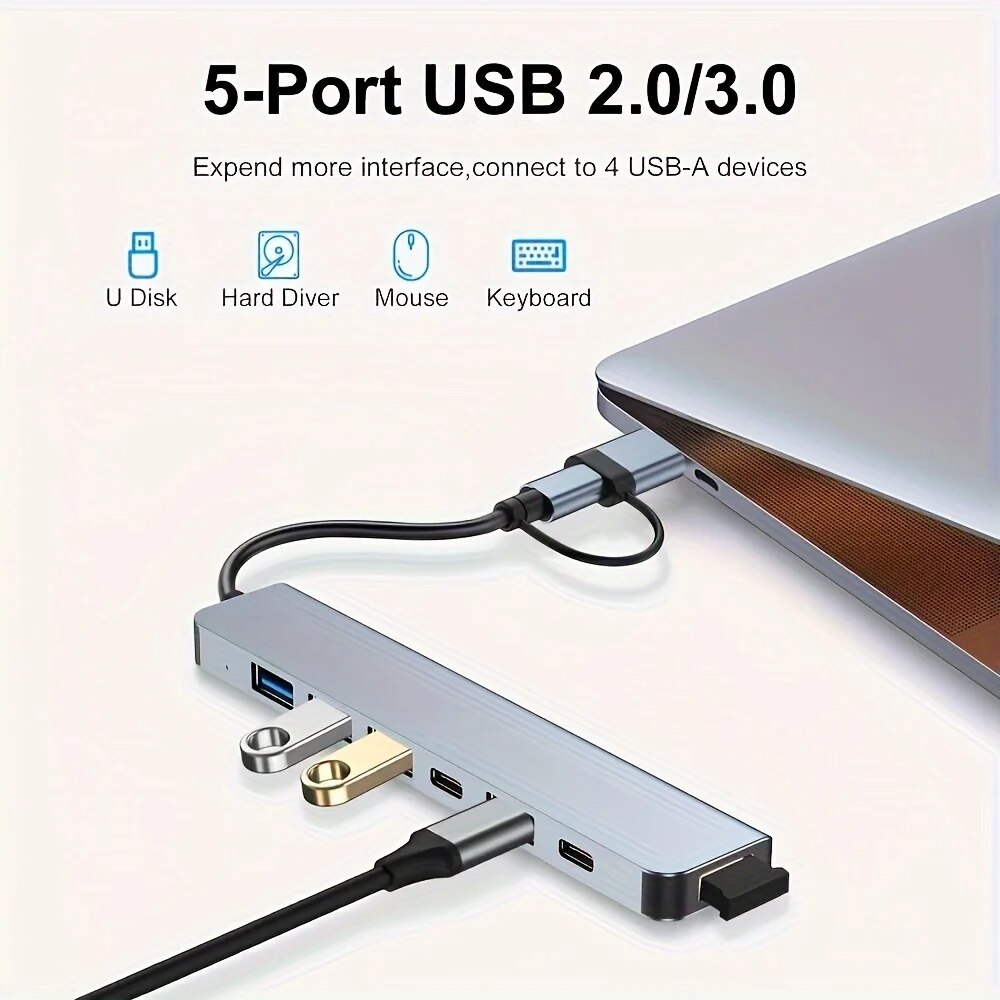 2 In 1 USB3.0 Hub 7 Port Tipe  - Laptop Accessories Usb ulasan dan harga